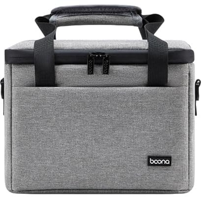 Ronyme Aufbewahrungstasche für Projektoren, harte Reisetasche, kratzfest, mit Griff, tragbar mit Taschen, robuste, stilvolle Reisetragetasche, Grau