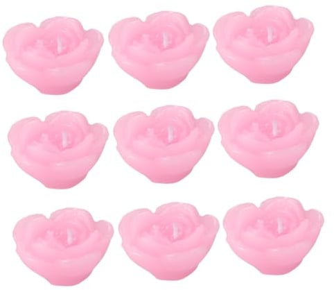 Bougies Flottantes Rose, 12 Pièces en Paraffine sans Émission de Fumée | Décoration de Mariage ou Anniversaire, Présent Invité, Lot Pratique pour Table et Ambiance Festive
