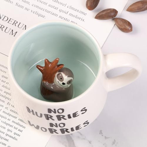Dvagoent Ceramica Tazza 400ml Tazze Colazione 3d Mug Adatto per The Latte Caffe (Bradipo)
