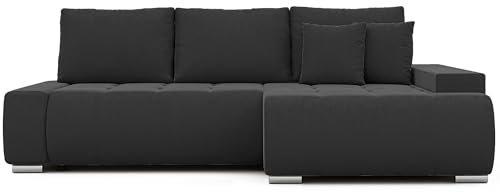 GREKPOL Sofa mit Schlaffunktion 227x153 - Ecksofa mit Schlaffunktion und Bettkasten - Schlafsofa mit Bettkasten - Sofa 3 Sitzer - Couch Rechts