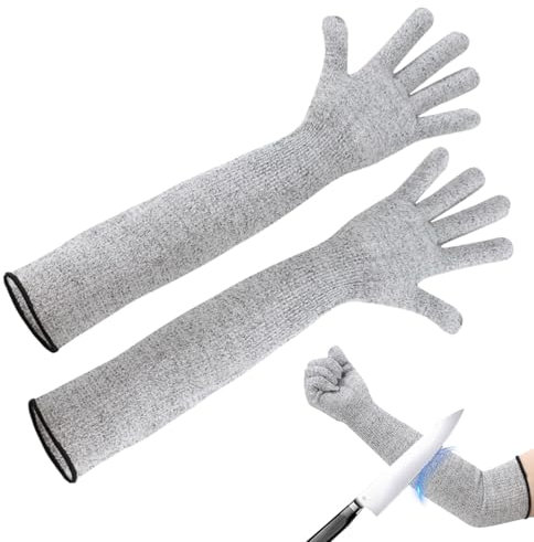 Sionhiuo Guard Gloves Gardening, Cut Proof Sleeves, Long Anti Cut Gloves, Forearm Wrist Arm Protector Sleeve Glove, 5 Cut Resistant Gloves, Cut Resistant Sleeves, Long Arm Guard Protector