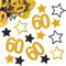 BETESSIN 60 Geburtstag Deko - 100 Stück 60. Geburtstag Konfetti Schwarz Gold - Streudeko Geburtstag 60 - Geburtstagsdeko Frauen - Tischdeko für 60. geburtstag Männer und Frauen