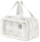 Durchsichtig Washbag, Reise Kosmetiktasche Trocken Nass Trennung Waschtasche Tragbar Kulturtasche PVC Wasserdicht Kulturbeutel Make Up Tasche Toiletries for Women Men