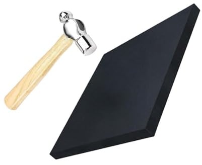 LNGJIN 15cm MiniHammer und Gummibankblock,SchmuckherstellungKugelhammer,SchmuckMiniHammer,Mini-Kugelhammer,Kugel Kugelhammer,Kugelschreiber Hammer,für Schmuckherstellung DIY Handwerk (20 * 20 * 2CM)