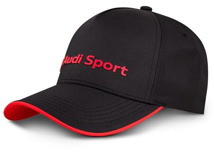 Audi 3132501200 Basecap Baseballkappe Cap Kappe Baseballcap Mütze, schwarz/rot, mit Audi Sport Schriftzug
