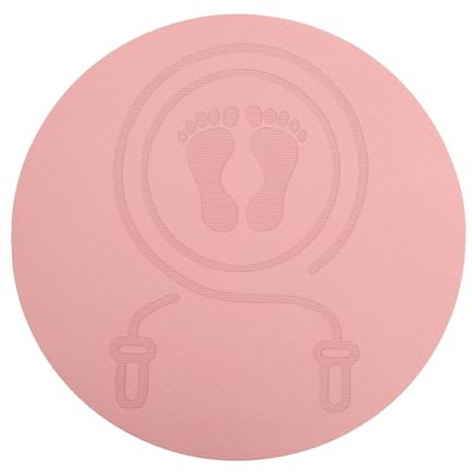 Seilspringmatte für Zuhause, Fitness Bodenmatte, Tpe Rosa | Stoßdämpfend und Rutschfest, Bequem mit Fußgewölbe, für Springseil und Yoga