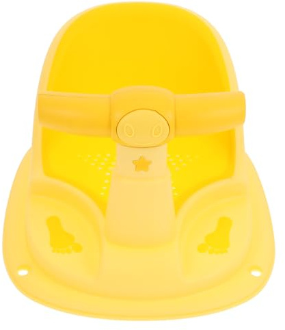 Kinderbadewannensitz für Babys, Rutschfester PP Tpe Sitz Gelb | Ergonomische Form, Stabile Ausführung mit Weicher Oberfläche, für Verschiedene Badesituationen im Alltag