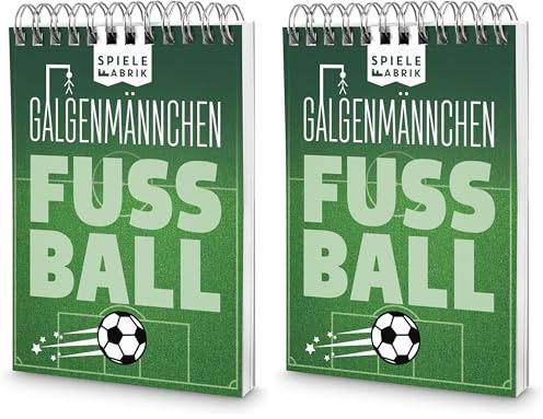 Spiel Fußballfan GALGENMÄNNCHEN | Rate 60 Fussball-Begriffe | Fußballgeschenk für Jungs | Spiele-Klassiker 2.0 | Partyspiel | Reisespiel | Wichteln | A6-Block im Abreißkalender-Format (Packung mit 2)