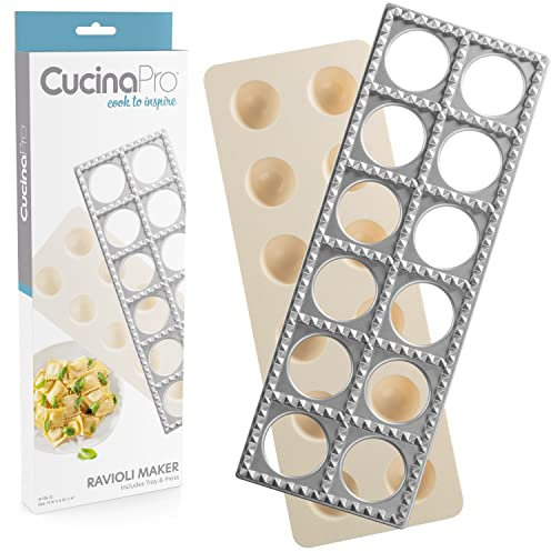 Cucina Pro Ravioli-Maker mit Tablett und Presse, für 12 Raviolis gleichzeitig.
