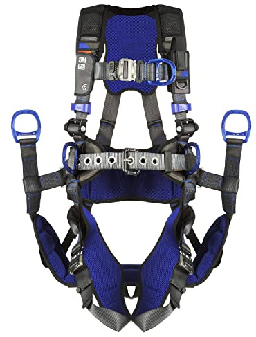 3M DBI-SALA ExoFit X300 Comfort Tower Climbing Positioning Suspension Safety Harness, Telecommunications Fall Protection,Back,Front,Hip D-Rings,Auto-Locking Quick Connect Leg,Chest Buckles, 1113191, M