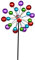 Formano - Windrad für den Garten aus Metall - Windräder Windspiel Windmühle doppelt lila/blau/rot/grün - 124cm Groß