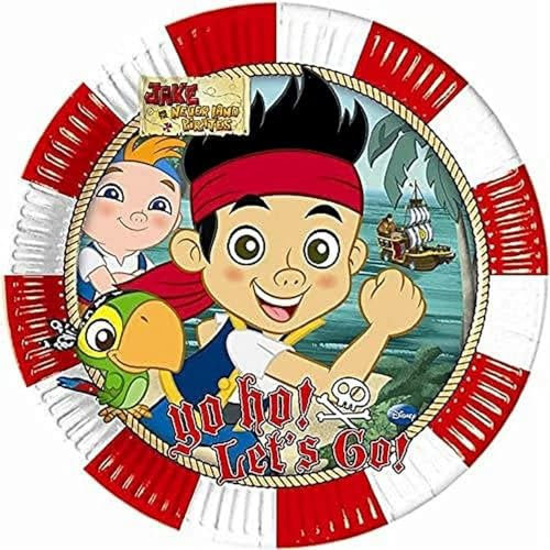 Unique Party 71775 - 23cm Yo Ho Disney Jake and the Never Land Pirates Paper Plates, Pack of 8