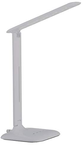 EGLO LED Tischlampe Caupo, 1 flammige Tischleuchte mit Touch, Farbtemperaturwechsel (warm, neutral, kalt), dimmbar, Schreibtischlampe aus hochwertigem Kunststoff und Stahl, Bürolampe in Weiß