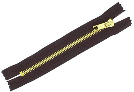 FIM Jeans Reißverschluss Nr.5 Metall Gold, Reißverschlüsse für Jeans und Hosen 8cm - 20cm, 13 - mittelbraun(304), 14cm