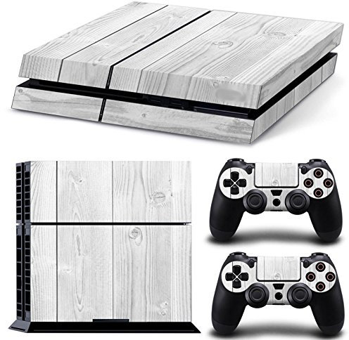 Mcbazel Pattern Serie Decals Vinyl Skin Aufkleber für Original PS4 Only (Not for PS4 Slim/Pro) White Wood