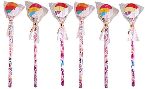 6 x Unicorns Pencils With Novelty Erasers Toppers - Assorted Colours