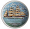 Maritimer Wandteller mit Segelschiff Gorch Fock Kiel | Porzellan Teller zum Hängen | Durchmesser 15 cm