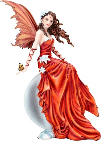 Nene Thomas Fantaisie Rouge Figurine Elfes avec Rouges Surpasser - Crimson Lili Statue de Fée, Peint à la Main, Motif