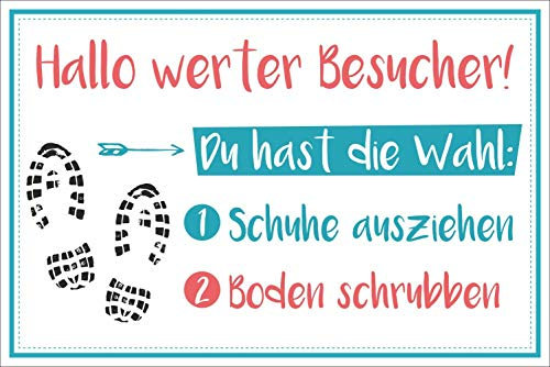 Vintage Shabby Holzschild Schuhe ausziehen oder schrubben Geburtstag Geschenk