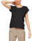 TrendiMax Damen T-Shirt Einfarbig Rundhals Kurzarm Sommer Shirt Locker Oberteile Basic Tops, Schwarz, L