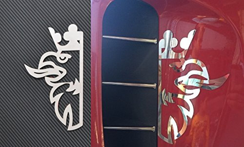 2 x Grifoni in acciaio inox decorazioni per camion SCANIA R P G L 2004-2015 cromo lucido