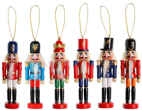 Ornativity - Schiaccianoci Ornamentali da Appendere, Mini re e Soldato in Legno