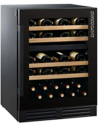 SWISSCAVE Black Edition 2-Zonen Weinklimaschrank WLB-160DF (47-55 Fl.)