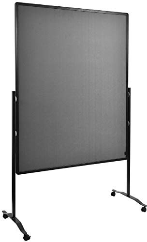 Legamaster Premium Plus Moderationswand - grau - 150x120 cm - doppelseitig, mit Filz bezogenes Pinboard - einsetzbar als Trennwand - inkl. 4 feststellbaren Rollen und einklickbaren Papierhaken