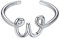 ChicSilver 925 Silberring Damen verstellbare Buchstabe W Ring Offener verstellbare Ring für Freundin Mädchen