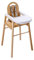 Chaise Haute Fixe Bébé avec Tablette Amovible Lili, Bois Naturel Finition Vernis