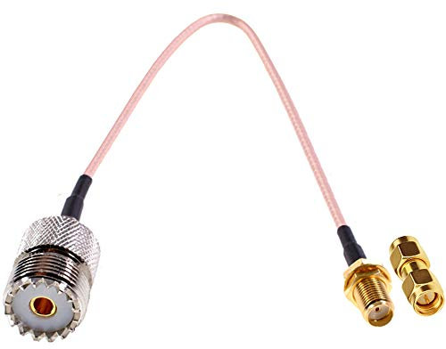 Greluma 1 Pieza Cable de extensión de Adaptador coaxial UHF Hembra SO-239 a SMA Hembra, Cable Flexible de Baja pérdida RG316 con Adaptador SMA Macho a Macho