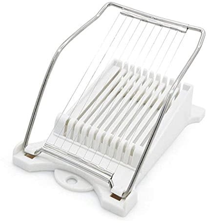 Hoshen Luncheon Meat Slicer, Egg Cutter, Fruit Soft Cheese Slicer, Strengthened Stainless Steel Cutting Line, 10 Slices Evenly Cut,Original Box,White