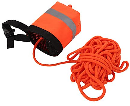 VGEBY Water Floating Rope, Throw Rope Bag Orange Reflective Rope Life Saving Floating Rope Water Sports Outdoor Saving Equipment(15M) Water Sports