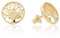 NKlaus Paar 10,6mm Baum des Lebens Ohrstecker 333 Gelb Gold Weltenbaum glanz Ohrringe 13115