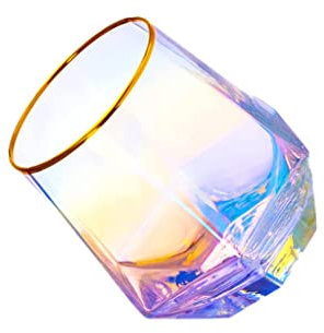 YUHANOER Weingläser ohne Stiel, 284 ml, schillerndes Glas, modernes Regenbogen-Weinglas, farbige Gläser für Rotwein, Cocktails, Whiskey, Geschenke, Weinliebhaber