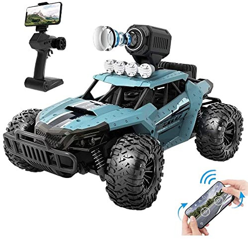 QAQQVQ RC Car Remote Control Car With 720P HD FPV Camera, 1/16 Scale Off-Road Remote Control Truck High Speed Monster Trucks For Kids Adults Gift For Boys And Girls