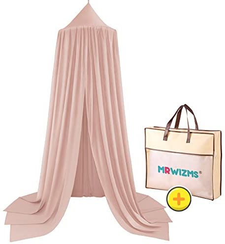 Baldachin Kinderzimmer Betthimmel, Kinder Babys Bettvorhang,Babyzimmer Deko Schlafzimmer Kuppel Spiel Zelt Moskitonetz,perfektes Geschenk zum Geburtstag Weihnachten,Höhe 270 cm (Pink)