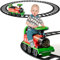 GYMAX Ride On Train with Tracks, 6V Kids Electric Car with Storage Seat, Music & Lights, Toddler Battery Powered Ride On Toy for 18 Months Old+ Boys Girls (Green)