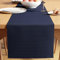 Encasa XO Tischläufer | Garngefärbte Feinripp-Baumwolle | Größe 32x250 cm | Solid Navy Blue | Maschinenwaschbar