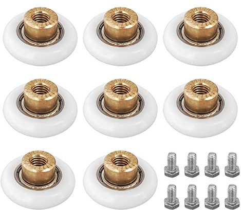 8 Set Rulli Per Porta Doccia, Rotelle per Porta della Doccia da 25 mm con vite M6, Corridori Della Doccia Rullo per Porte della Doccia Scorrevoli in Vetro