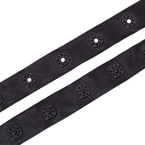 GORGECRAFT 10 Yard Druckknopf-Nähband Mit Druckknöpfen Aus Kunststoff Schwarzes Druckknopfband Zierband Runde Form Verschluss Ersatzband Polyesterbänder Bastelset Zum Nähen von Kleidung