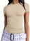 OYIGELZ Women's Basic T-Shirt Short Sleeve Crop Top Y2K Slim Fit Tops Casual Tee Shirts Streetwear(Apricot #1,S)