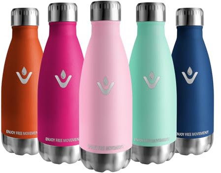Vikaster Gourde Inox Isotherme, 350ml Gourde isotherme, Sans-BPA Gourde inox, Etanche bouteille Approprié & Adulte, Sport, Gym, école, Extérieur