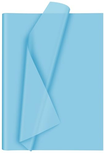 Morcheiong 60 Blatt blaues Seidenpapier, Kunst, Geschenkverpackung, Seidenpapier, Großpackung, Geschenkverpackung, für Bastelarbeiten, Blumen, Geburtstag, Hochzeit, Party, Festival (50 x 37 cm)