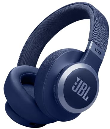 JBL Live 77ONC Casque supra-auriculaire sans fil avec réduction du bruit adaptative avec ambiance intelligente, jusqu'à 65 heures d'autonomie, bandeau en tissu confortable et pochette de transport