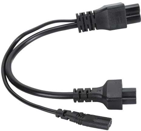 VGEBY C6 auf C5 C7 Splitter-Netzkabel, IEC320 C6 Stecker auf C5 C7 Buchse Y-Splitter-Adapterkabel Ersatz