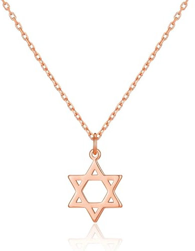 Philip Jones Rose Gold Plated Star of David Necklace
