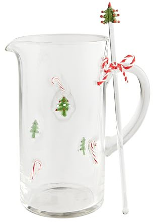 Mud Pie 45500154 Pichet à sucre d'orge en verre, vert