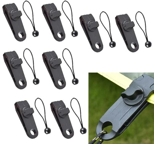 Tarp Clips per Tenda,8set Clips per Teloni di Fissaggio,Ganci per Teloni,Clip per Tende,Campeggio Tende da Antivento Morsetti,Antivento Morsetti per Tende Campeggio,per Fissaggio Teloni Clip