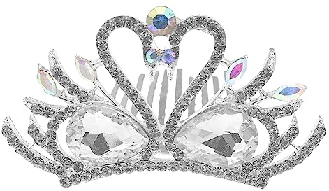 minkissy Brautkrone Mit Kristall Schwan Design Eleganter Haarschmuck Für Hochzeit Geburtstag Abschlussball Party Kostümzubehör Für Frauen Und Mädchen